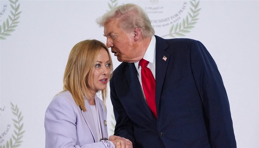 الرئيس الأمريكي دونالد ترامب ورئيسة الحكومة الإيطالية جورجيا ميلوني في شرم الشيخ (إكس)