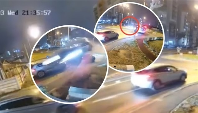 كأنها صاروخ.. مرسيدس تطير في الهواء بعد فقدان السائق السيطرة عليها 