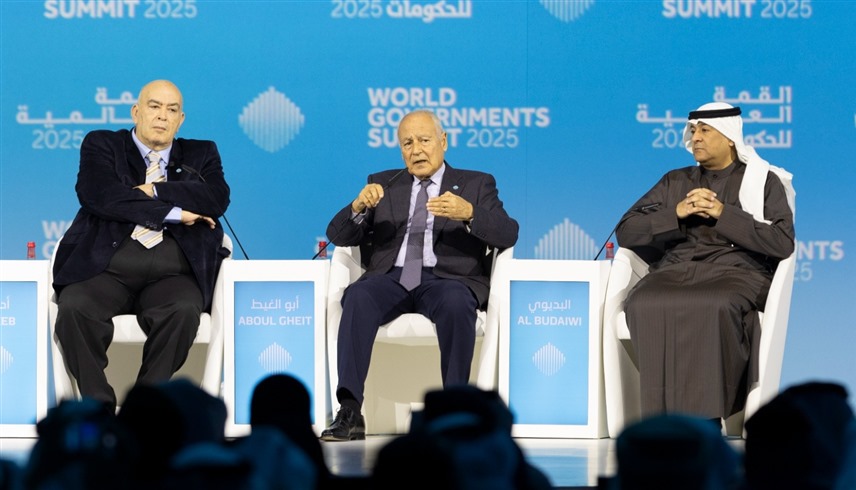 الأمين العام لجامعة الدول العربية أحمد أبو الغيط في القمة العالمية للحكومات في دبي (إكس)