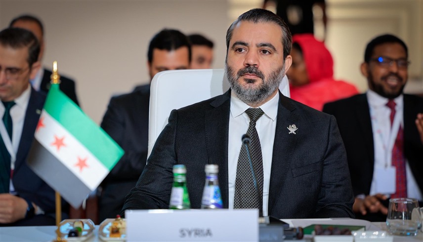 وزير الخارجية السوري أسعد الشيباني خلال حضوره الاجتماع التحضيري للقمة العربية الإسلامية (إكس)