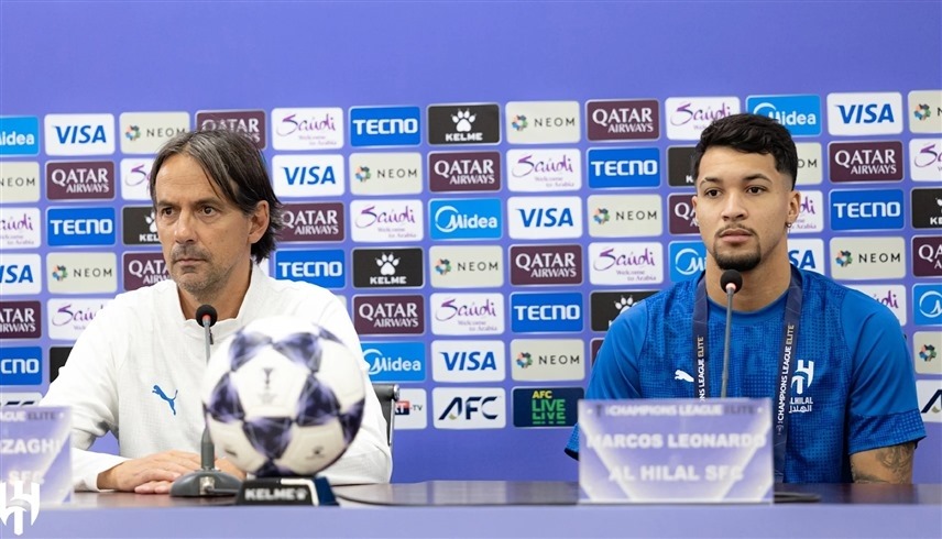 مدرب الهلال إنزاغي خلال المؤتمر الصحافي (إكس)