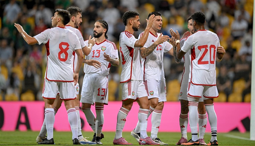 فرحة منتخب الإمارات بأحد الأهداف (إكس)