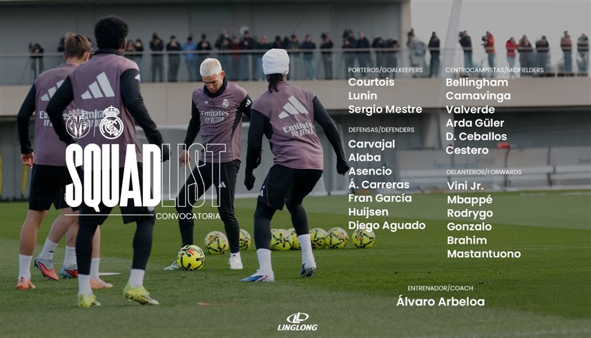 قائمة ريال مدريد لمواجهة فياريال (إكس)