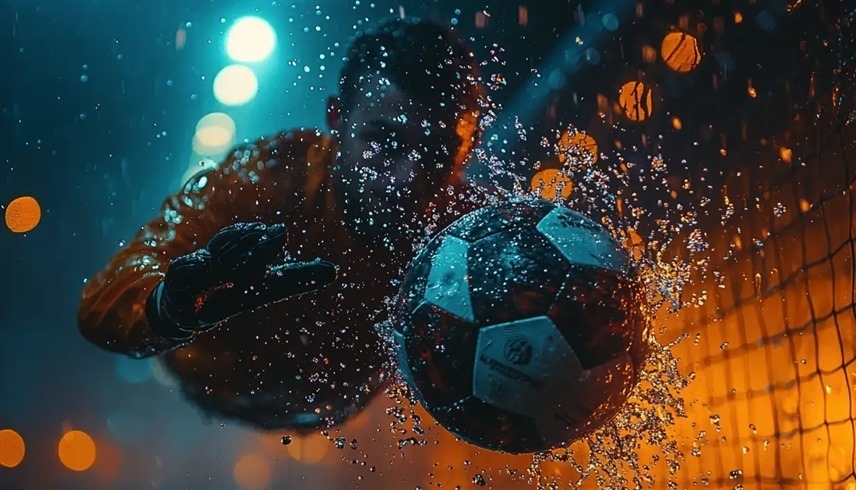 تقنيات متطورة تستخدم بصناعة كرات كرة القدم (صورة من الذكاء الاصطناعي)