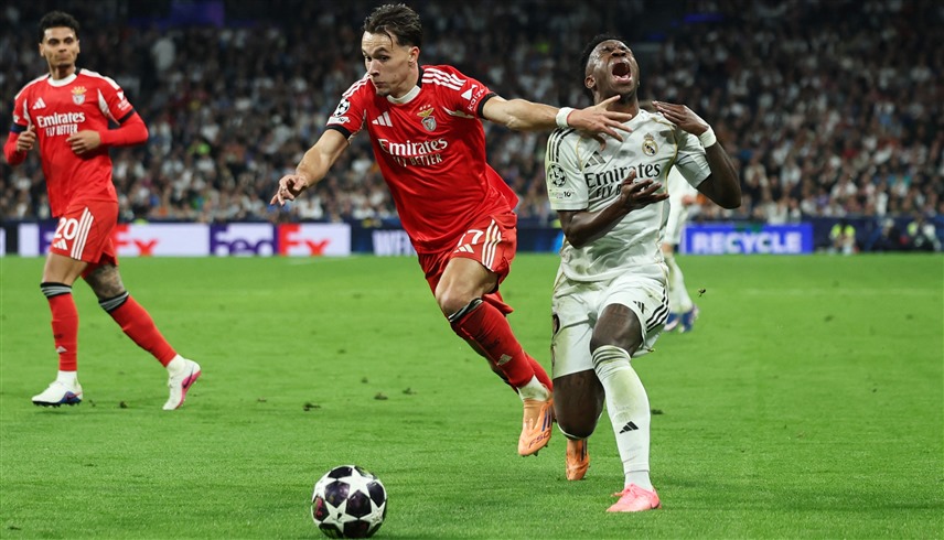 من مباراة ريال مدريد وبنفيكا (رويترز)