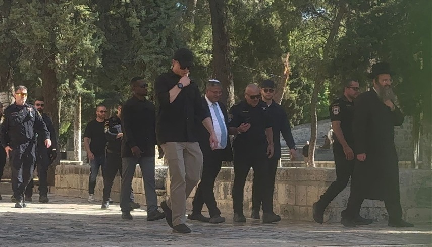 وزير الأمن القومي الإسرائيلي بن غفير في اقتحام سابق للمسجد الأقصى (وفا)