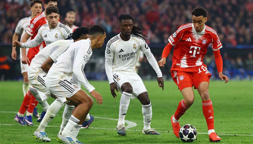 من لقاء بايرن وريال مدريد (رويترز)