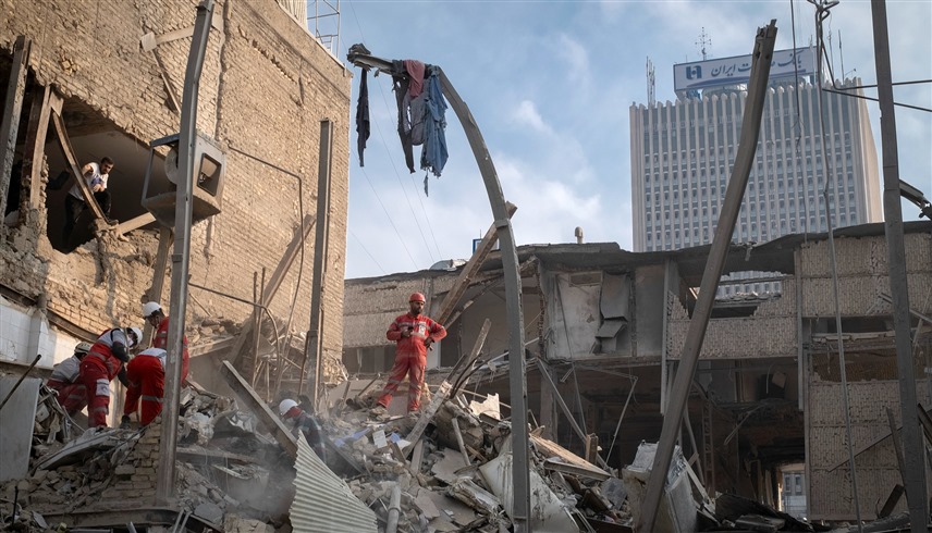 آثار الدمار في العاصمة الإيرانية طهران (إكس)