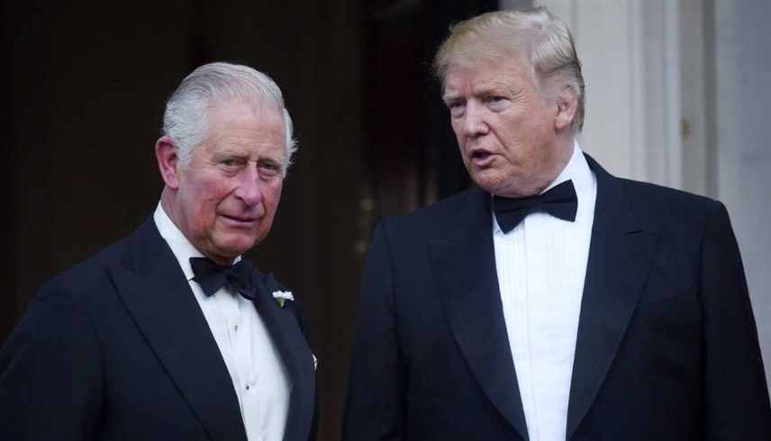 الملك تشارلز في لقاء سابق مع الرئيس الأمريكي دونالد ترامب (رويترز)