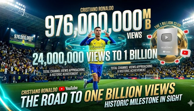 كريستيانو رونالدو يقترب من مليار مشاهدة على يوتيوب