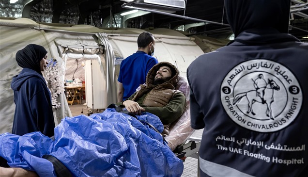 المستشفى الإماراتي العائم في العريش يستقبل 7 حالات جديدة من قطاع غزة