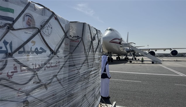 "جسر حميد الجوي" يواصل دعم وإغاثة الأشقاء في غزة