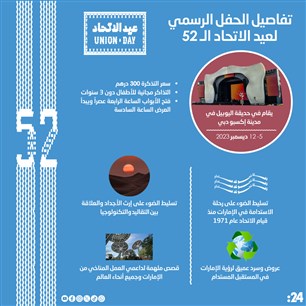 تفاصيل الحفل الرسمي لعيد الاتحاد الـ 52