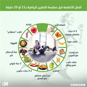 أفضل الأطعمة قبل ممارسة التمارين الرياضية بـ15 أو 20 دقيقة