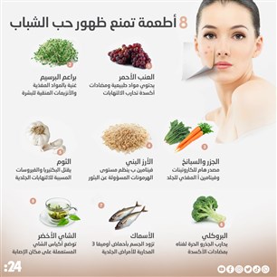 أطعمة تمنع ظهور حب الشباب