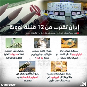 إيران تقترب من 12 قنبلة نووية