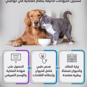 3 خطوات  لتسجيل الحيوانات الأليفة بنظام الملكية في أبوظبي